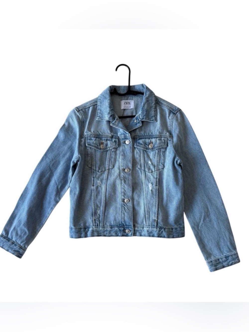 New ZARA NWOT Kids Light Blue Denim Jacket